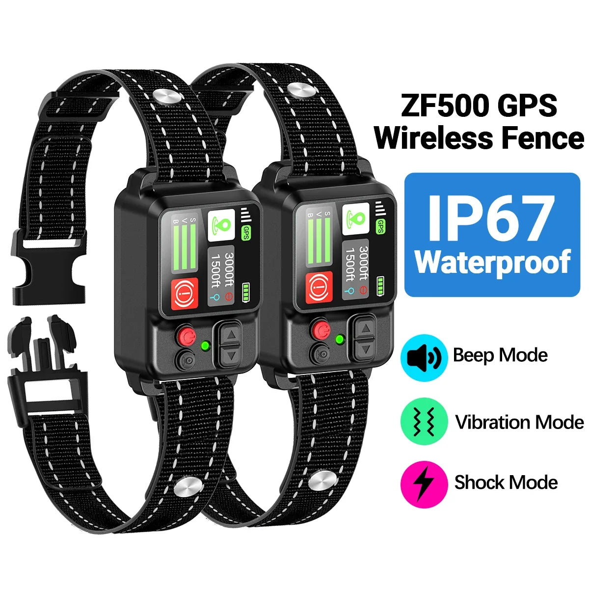 GPS Dog Fence Collar IP67 Waterproof Shock Containment System | Purrfect Pet Kingdom