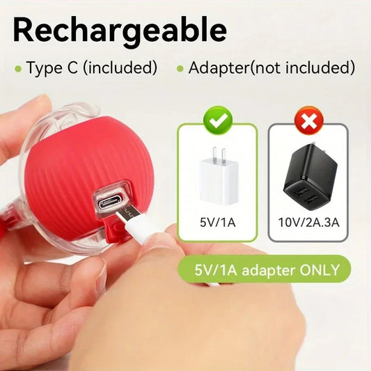 iLMH 1/2 PCS Cat Interactive Ball Toy Automatic Rolling Ball Faux Tail Rechargeable Smart Pet Electric Toy Pet Toy Imitate Mouse - Majestic Pet Kingdom