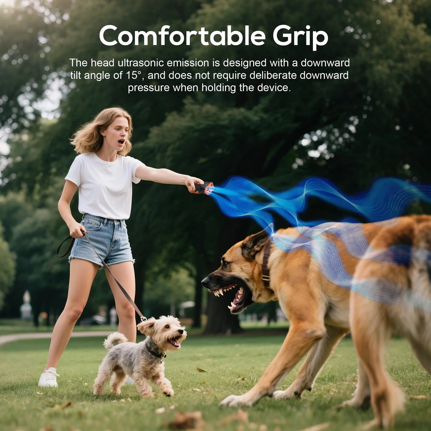 Dog Bark Deterrent Device, 4X Ultrasonic Anti Barking, Training Modes 50FT Range Barks No More Indoors Outdoors Behavior Corre