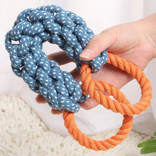 1PC Handwoven Pet Dog Toy for Teeth Cleaning And Chew Fun Random Color Natural Bite Rope Dog Plaything | Purrfect Pet Kingdom