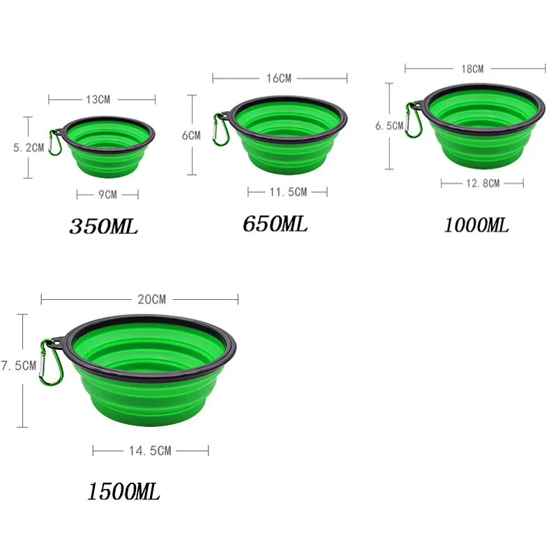 Dog Bowl Portable Foldable Soft Silicone Outdoor Feeding Dish - Detail Angle 6 | Majestic Pet Kingdom