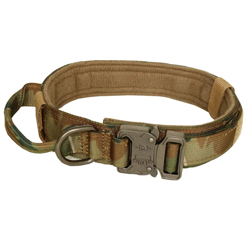 Pet Products Outdoor Tactical Dog Collar Metal Buckle Breathability Nylon Collar Medium and Large Dog Training Neck Collar Dog - army green | Purrfect Pet Kingdom