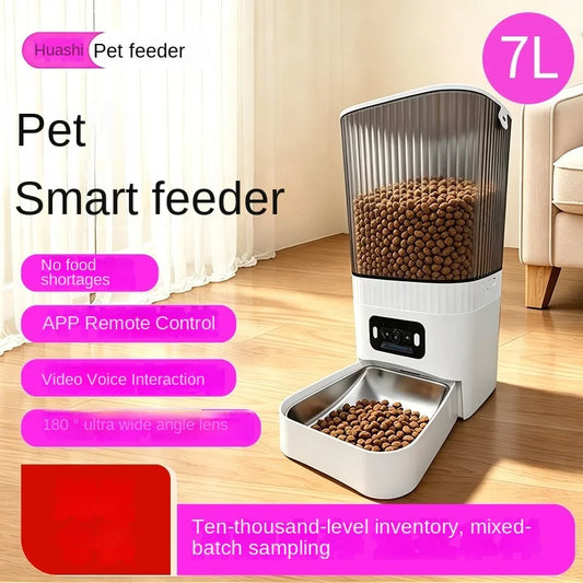 Cross Border Remote Control Cat Automatic Feeder With Camera Visual Interactive Home Pet Intelligent Feeder New Hot DropShipping - Majestic Pet Kingdom