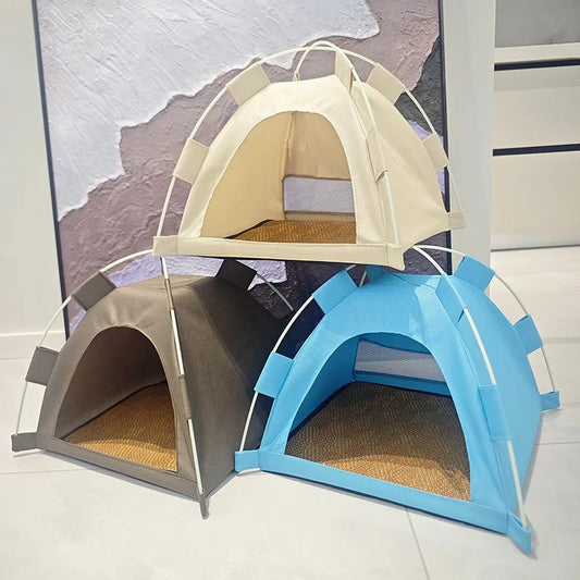 Pet Teepee Durable Floor Mat Dog & Cat House for Indoor/Outdoor Camping Comfortable for Pets Foldable Cat Bed and Dog Bed cage - Majestic Pet Kingdom