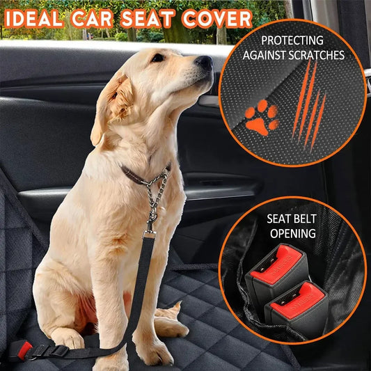 Dog Car Rear Seat Protective Cover Waterproof Dirt Resistant Pet Seat Cover Black Shoulder Strap Hammock Pet Travel Mattress | Purrfect Pet Kingdom