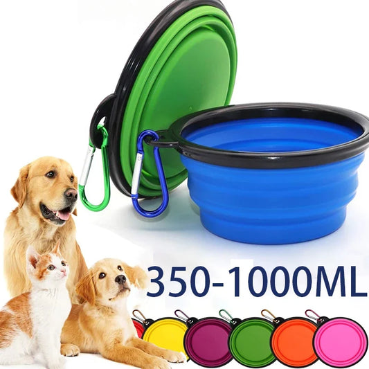 Dog Bowl Portable Foldable Soft Silicone Outdoor Feeding Dish