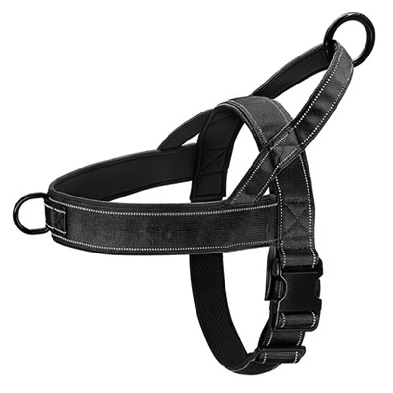 Outdoor Training Vest A7 Dog Traction Rope Dog Harness 1000D Nylon Adjustable Tactical Anti-Pull Dog Harness for Large Dogs - black | Purrfect Pet Kingdom