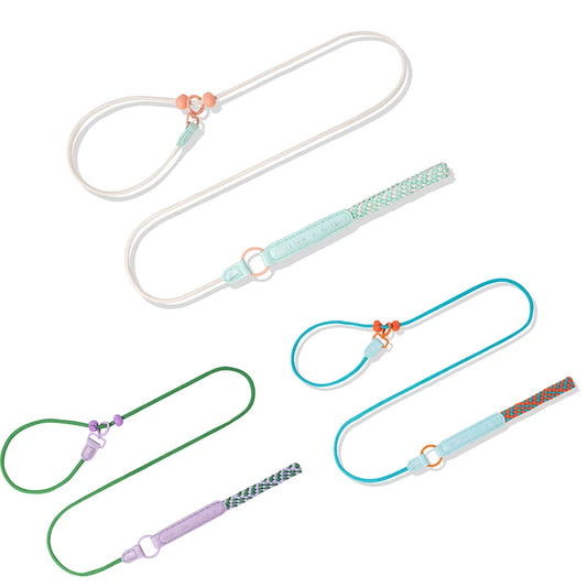 Dog Slip Lead Leash Durable Nylon P-Chain Training Collar - Detail Angle 2 | Majestic Pet Kingdom