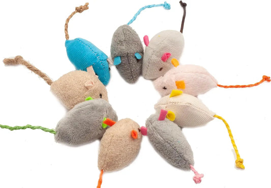 3/200pcs Rattle Cat Mouse Toys Also Prefilled Catnip Faux Fur Cat Mice Toys Interactive Cat Game Catnip Toys for Indoor Cats Toy - Majestic Pet Kingdom