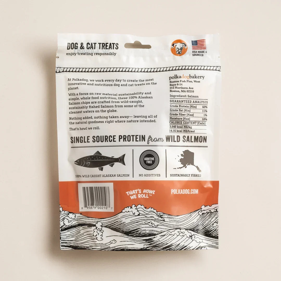 Dog Treats Polkadog Alaskan Salmon Chips Single-Ingredient