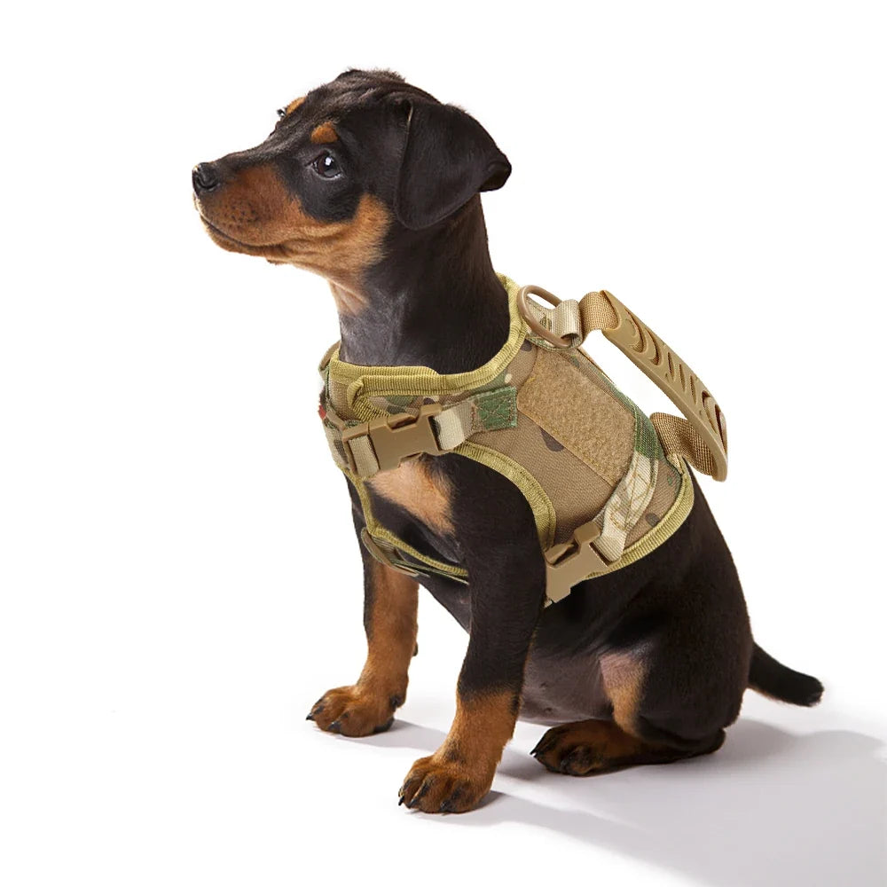 Tactical Small Dog Harness For Puppy Cats Adjustable Kitten Vest Harnesses For Military Dogs Working Training Walking Free Size | Purrfect Pet Kingdom