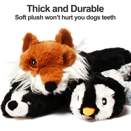 Squeaky Dog Toy | No Stuffing Plush Toy with Built In Sounders