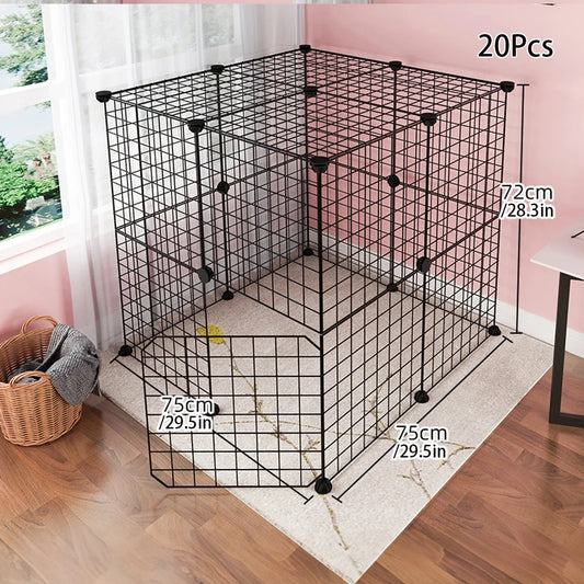 Pet Playpen Fence Indoor Encrypted Iron Mesh Wire Dog Cat Cage - Majestic Pet Kingdom