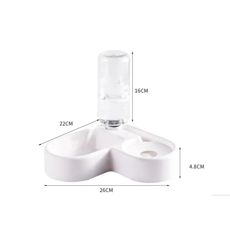 Pet Double Bowl Dog Bowl Cat Bowl Set Automatic Feeding and Drinking Bowl Anti-Tip Food Bowl for Small Dogs and Cats | Purrfect Pet Kingdom