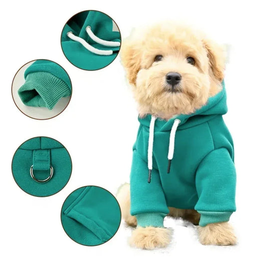 Dog Fleece Hoodie Warm Sweatshirt Vest Coat for Small Dogs - Detail Angle 2 | Majestic Pet Kingdom