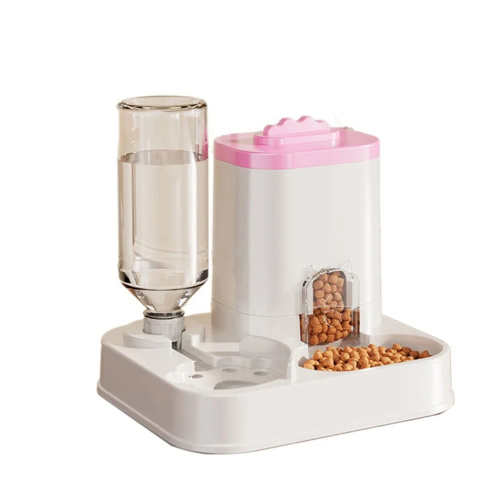 Automatic Cat & Dog Water Dispenser with Integrated Food Basin No Batteries Needed,Automatic Pet Feeder One-Piece Design | Purrfect Pet Kingdom