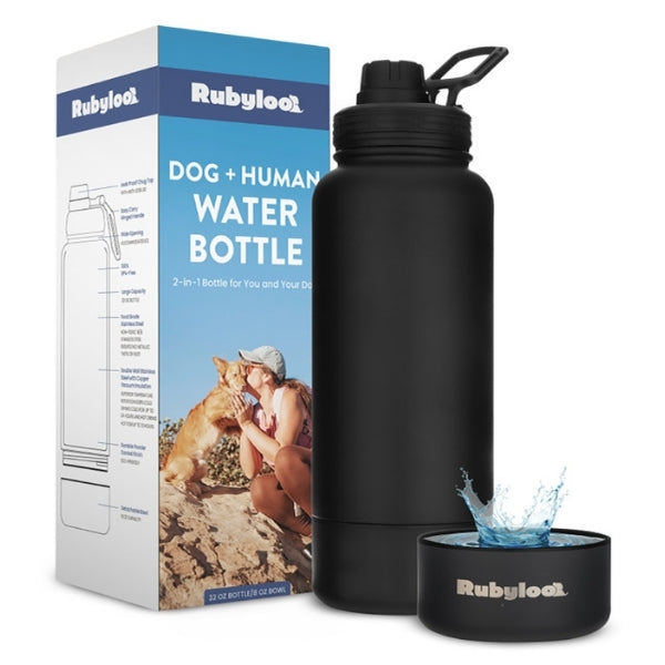 Dog + Human Water Bottle with Detachable Dog Bowl - Majestic Pet Kingdom