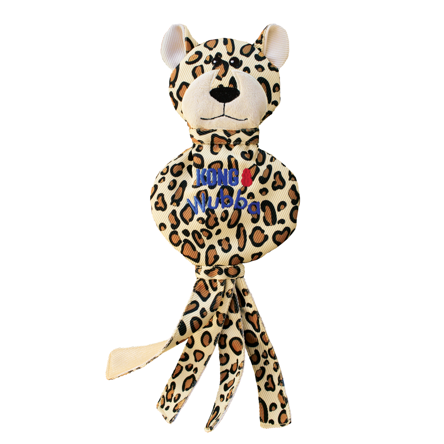 Dog Tug Toy KONG Wubba No Stuff Cheetah Plush Fetch Toy