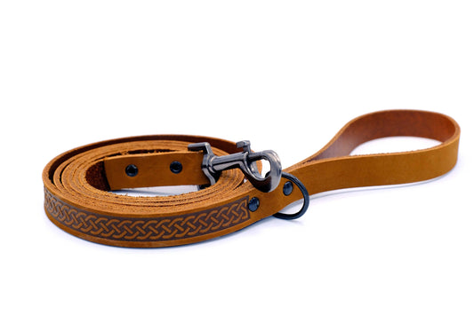 Celtic Sport Leather Collar and Leash Set - High Quality Pet Product
