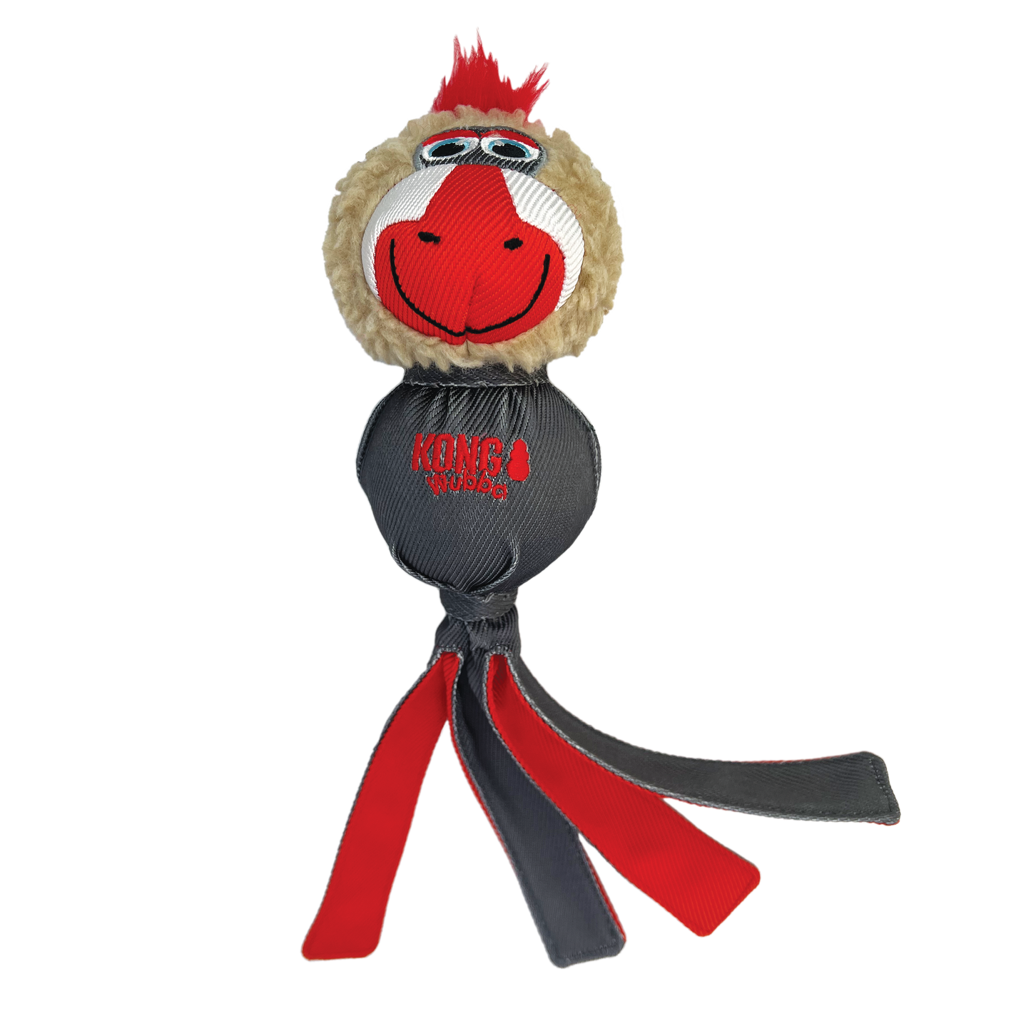 Dog Tug Toy KONG Wubba Zoo Mandrill Large Squeaky Fetching