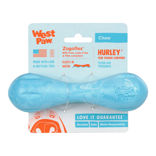 Hurley Aqua Swirl Chew Fetch Bone Toy for Tough Dogs