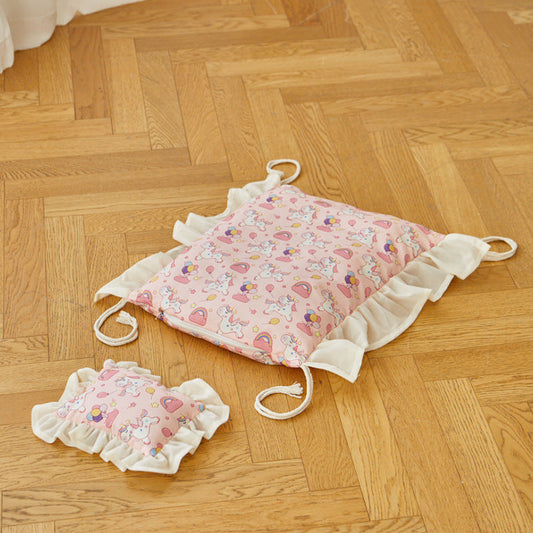 All-Season Wooden Dog Bed & Summer Cushion