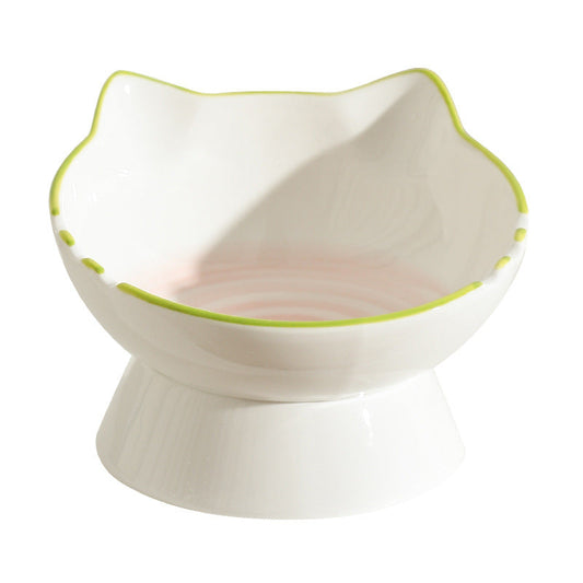 Ceramic Cervical Support Cat Food Bowl