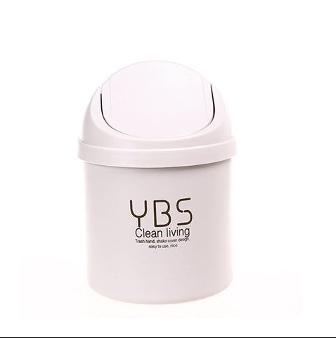 Desktop mini trash can-white-1 piece