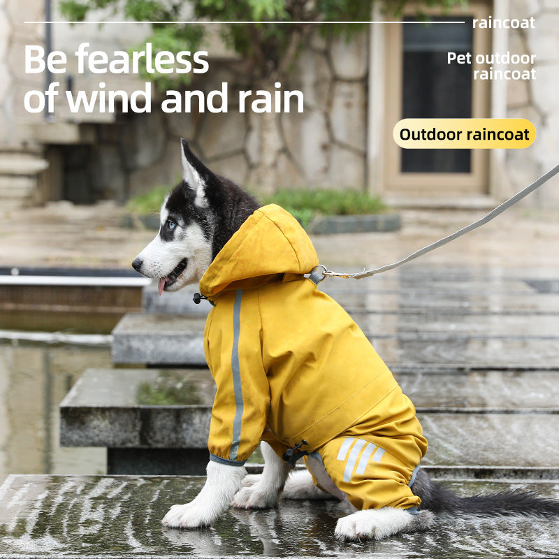 Dog Raincoat 4-Legged Waterproof Full Coverage Jumpsuit