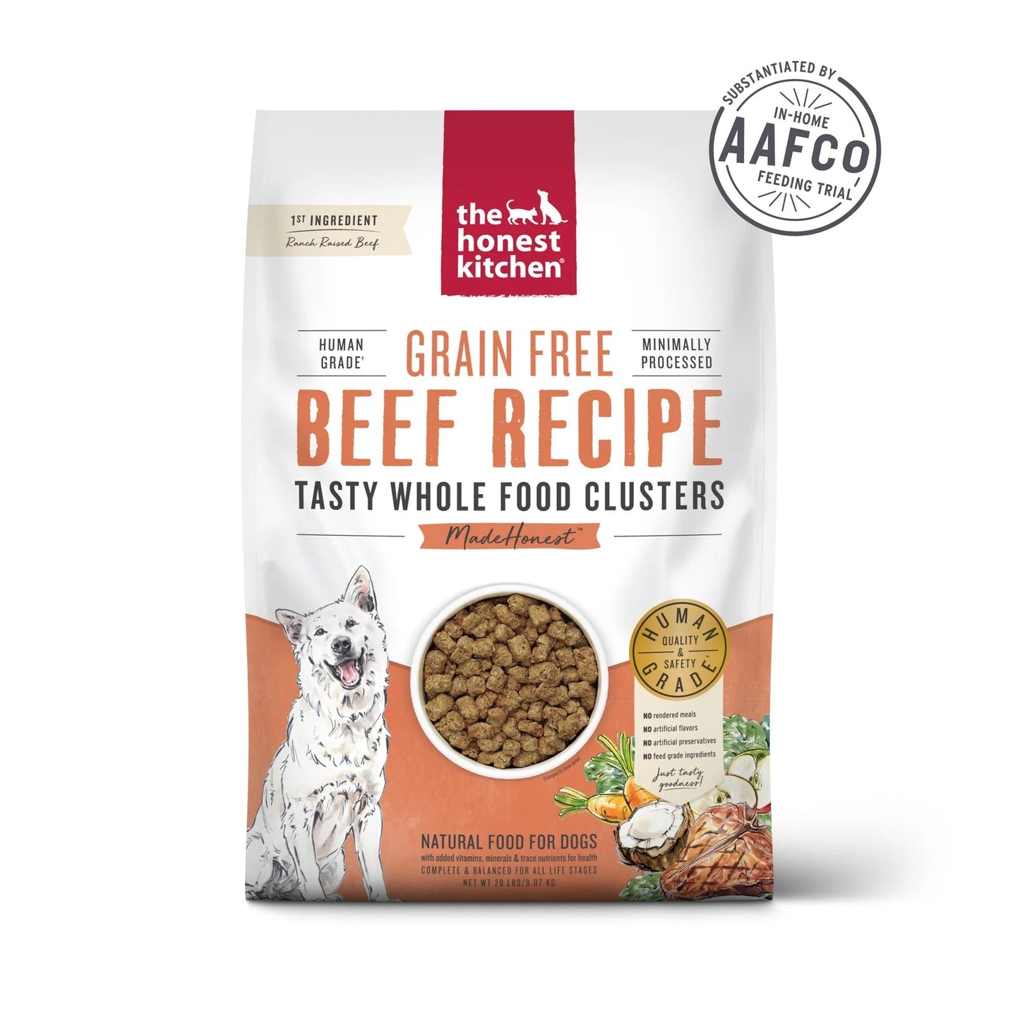 Dog Food Honest Kitchen Grain-Free Beef Clusters Dry Dog