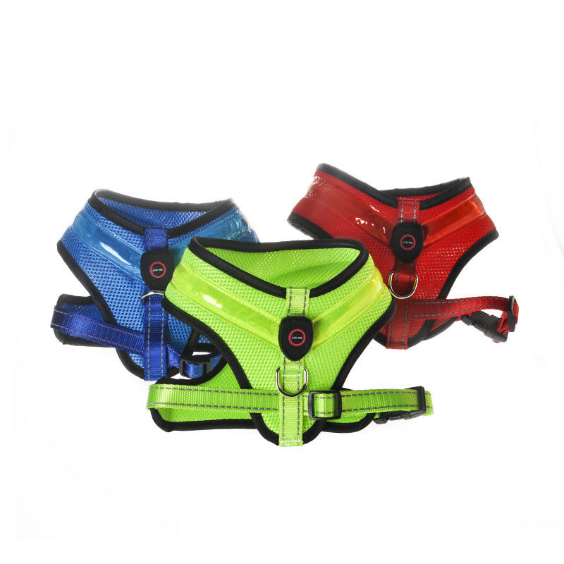 Dog Harness LED Light Up USB Rechargeable Glowing Night Vest - Detail Angle 7 | Majestic Pet Kingdom