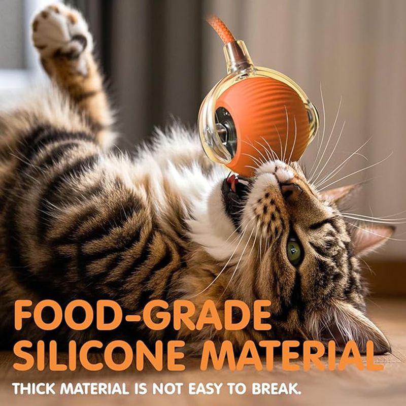 Cat Toy Automatic Rolling Smart Sensor Ball Rechargeable Play - Detail Angle 7 | Majestic Pet Kingdom