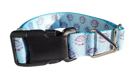 Dog Collar Blue Crab Ocean Coastal Seafood Marine Pattern Nylon