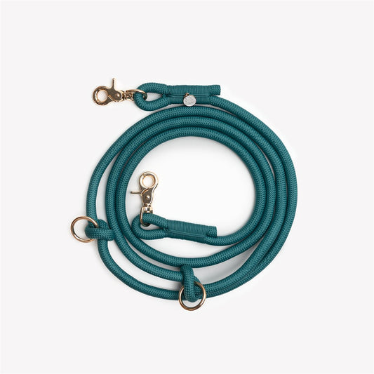 Dog Leash Hands-Free Blue Braided Rope Running Waist Lead 6ft