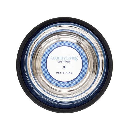 Ribbed Non-Slip Pet Bowls in Poseidon Blue (Set of 2) - Majestic Pet Kingdom