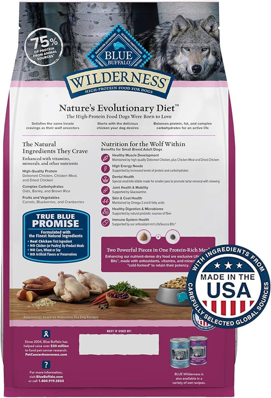 Dog Food Blue Buffalo Wilderness Small Breed Chicken Grains - Detail Angle 2 | Majestic Pet Kingdom