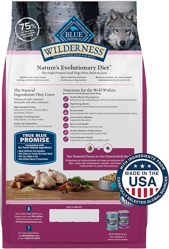 Dog Food Blue Buffalo Wilderness Small Breed Chicken Grains