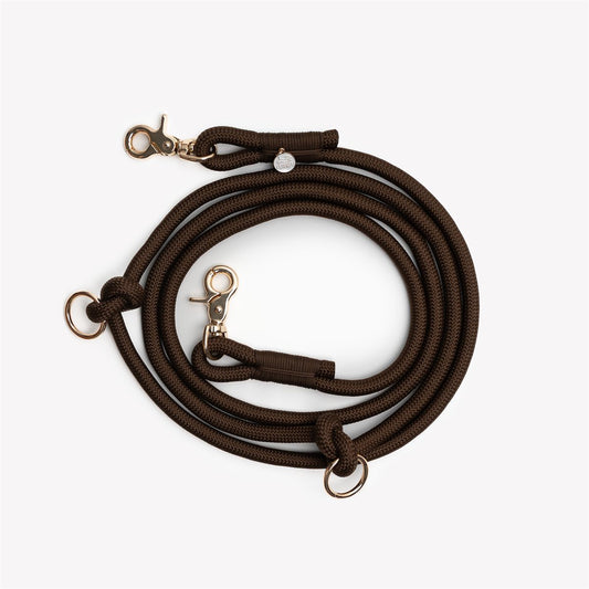 Dog Leash Hands-Free Brown Braided Rope Running Waist Lead