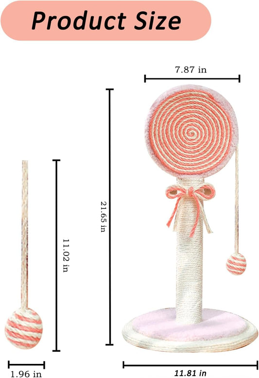 Cat Scratching Post Cute Kittens Scratch Posts With Hanging Ball Sturdy Post Stable Base Ideal For Indoor Cats Small Large Sizes Kitty Available | Purrfect Pet Kingdom