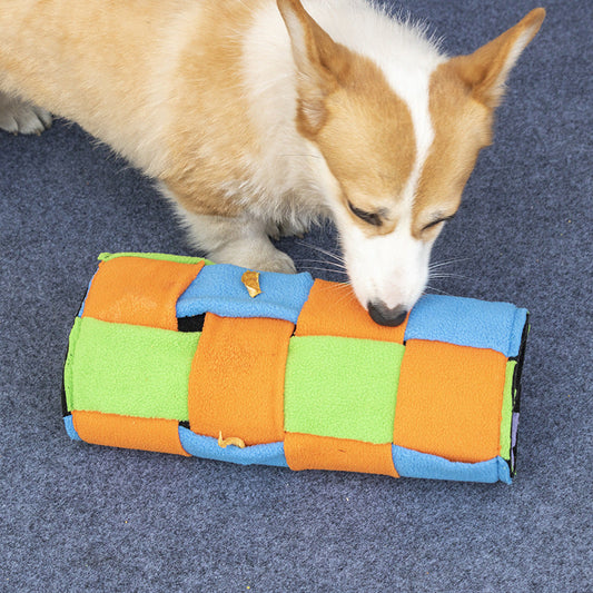 Dog Snuffle Mat Double-Sided Rolling Fleece Foraging Blanket