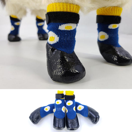 Dog Socks Soft Soled Waterproof Anti-Scratch Paw Booties 4pk