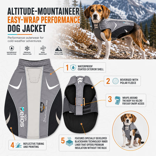 Dog Helios ® Altitude-Mountaineer Wrap-Hook-and-Loop Waterproof Dog Coat - Detail Angle 2 | Majestic Pet Kingdom