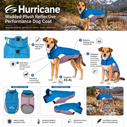 Dog Helios ® Hurricane-Waded Plush 3M Reflective Insulated Winter Dog Coat - Detail Angle 2 | Majestic Pet Kingdom