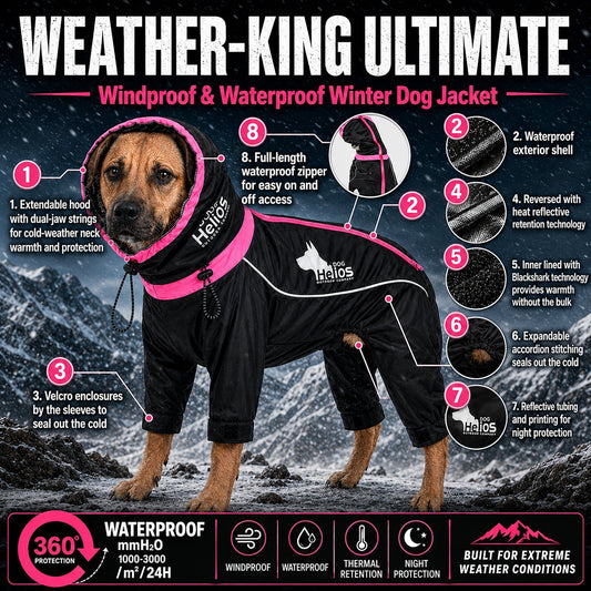 Dog Helios ® Weather-King Ultimate Windproof Full Body Winter Dog Jacket - Detail Angle 2 | Majestic Pet Kingdom