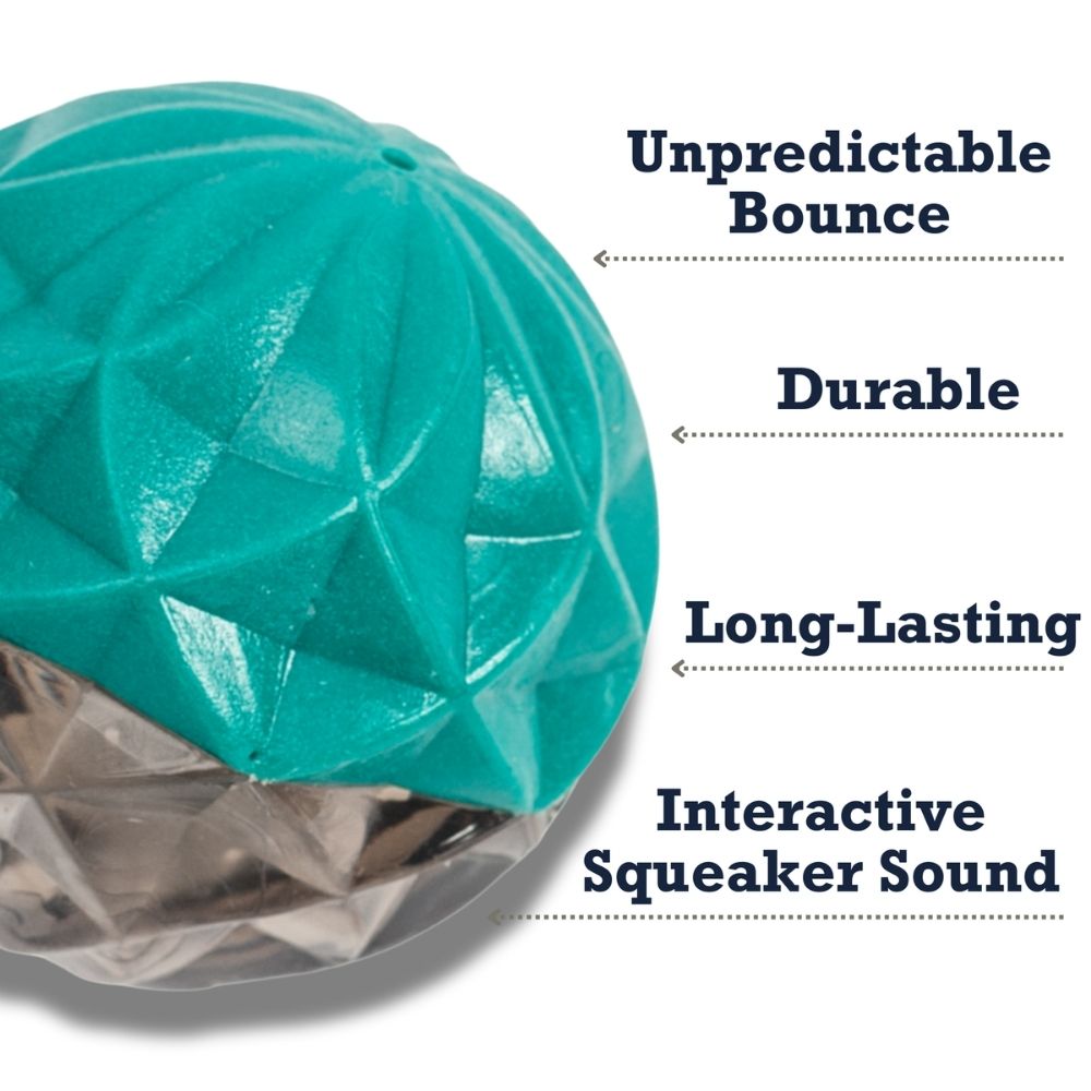 Dog Chew Toy Geometric Textured Rubber Ball for Small Dogs