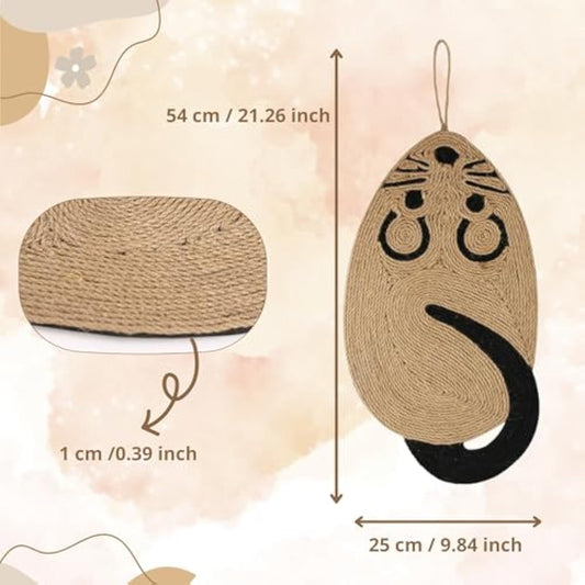 Cat Scratch Pad Made From Sisal Material Comfortable Cat Scratchers For Indoor Cats With Attractive Mouse Shape Cat Scratching Board As Furniture Protector For Happy Cats | Purrfect Pet Kingdom
