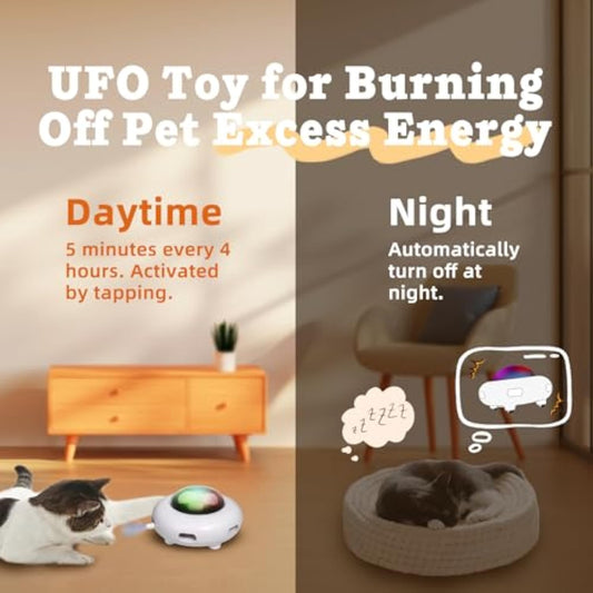 Interactive Cat Toys For Indoor Cats Automatic Kitten Toys Moving Feather Kicker Exercise Hair Removal Toy USB Rechargeable | Purrfect Pet Kingdom