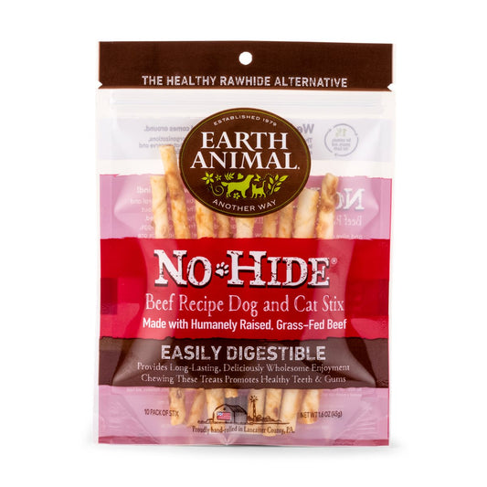 Dog Chews Earth Animal No-Hide Beef Pet Stix Dental Chews 10pk - Detail Angle 2 | Majestic Pet Kingdom