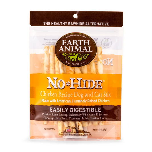 Dog Chews Earth Animal No-Hide Chicken Pet Stix Chews 10-Pack - Detail Angle 2 | Majestic Pet Kingdom