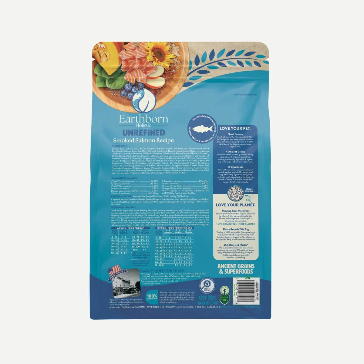 Dog Food Earthborn Unrefined Ancient Smoked Salmon Dry Kibble - Detail Angle 2 | Majestic Pet Kingdom